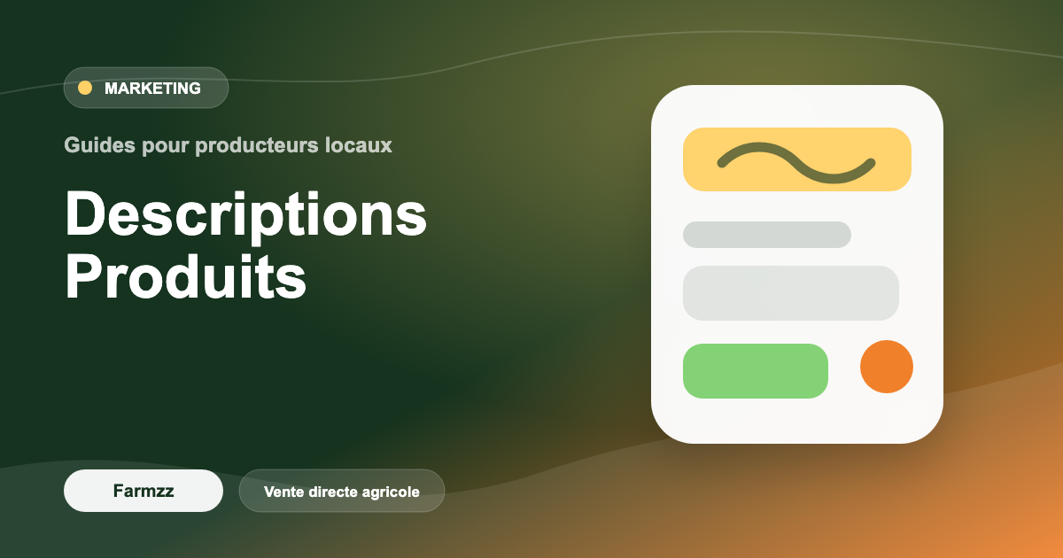 Descriptions de produits qui vendent : modèles agricoles